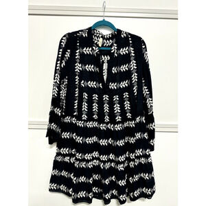 Elan Embroidered Swing Mini Dress - Tribal Print Beauty
